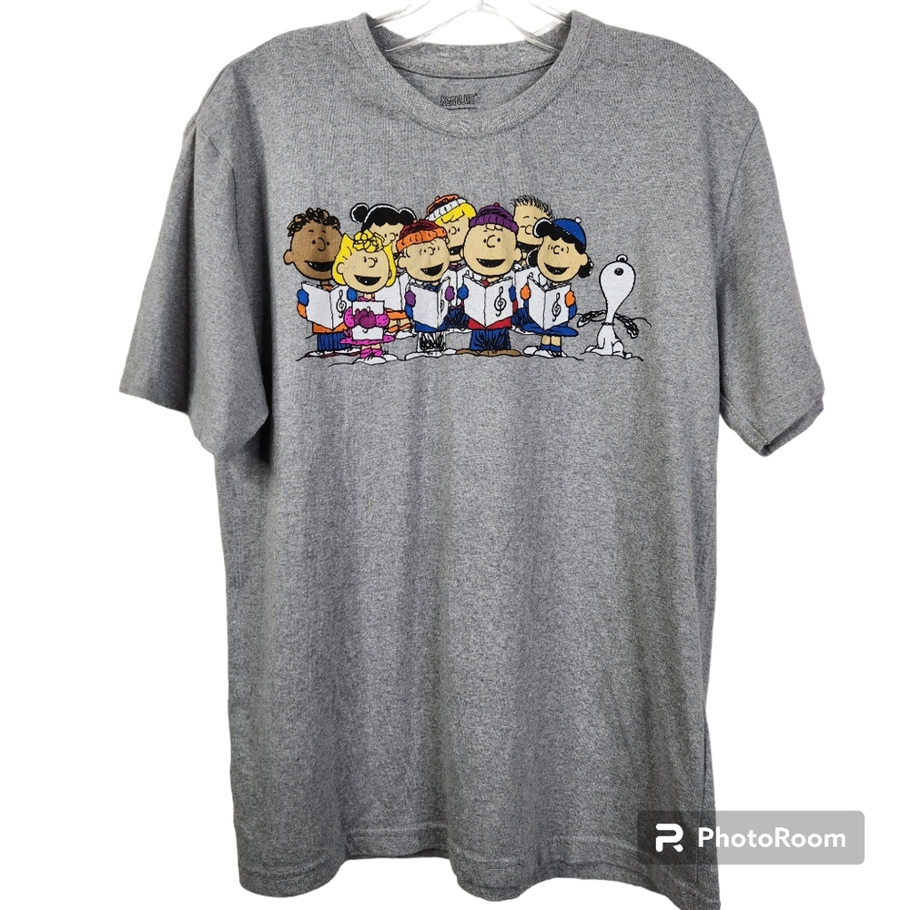 Peanuts Mens Short Sleeve Carolers/Choir Tee Shirt Size Large